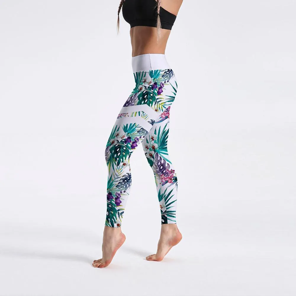 Women High Waist Digital Printed Push Up Sport Fitness Leggings