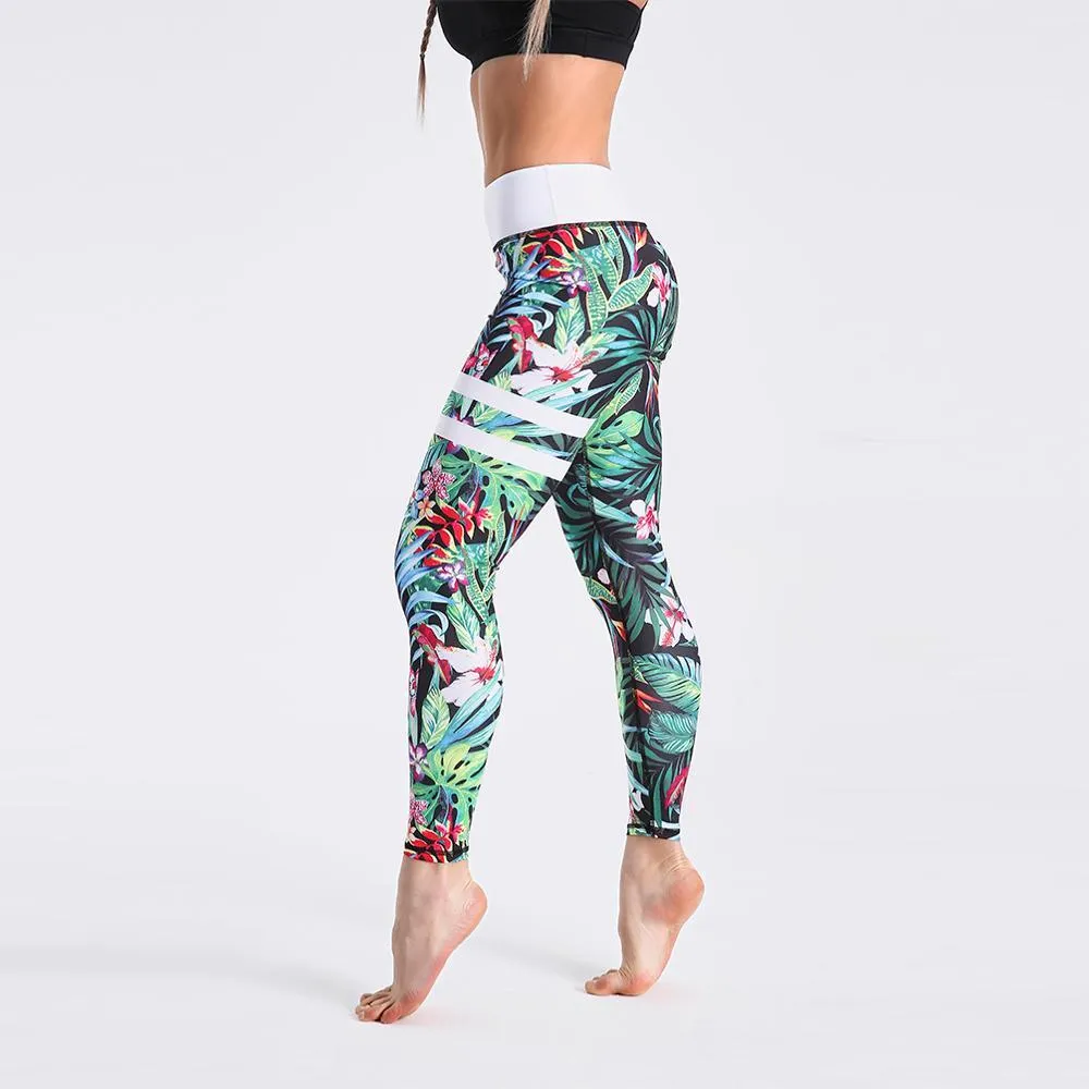 Women High Waist Digital Printed Push Up Sport Fitness Leggings