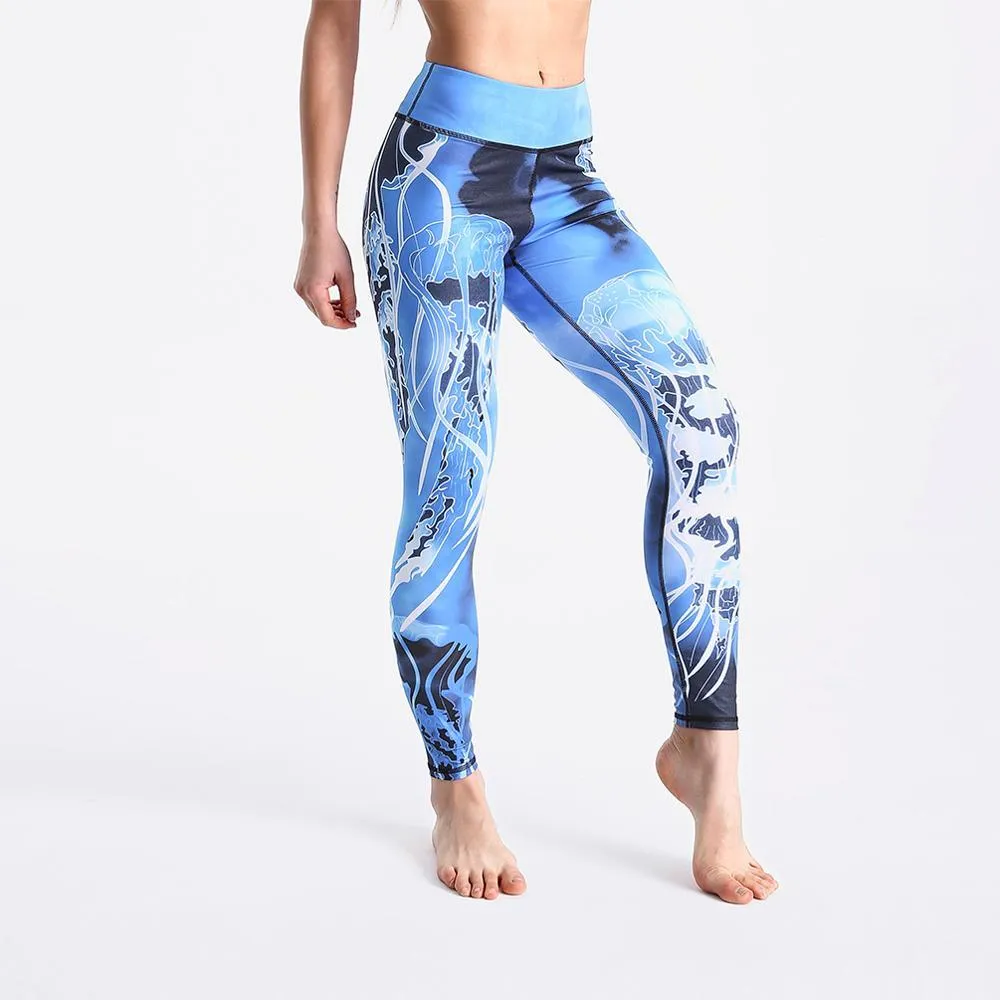 Women High Waist Digital Printed Push Up Sport Fitness Leggings