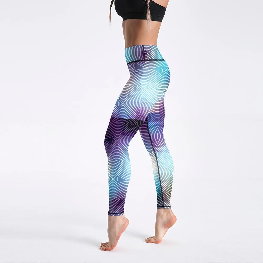 Women High Waist Digital Printed Push Up Sport Fitness Leggings