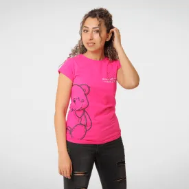 Women Tshirt - تصنيع محلي - "Bear" - Fuchsia