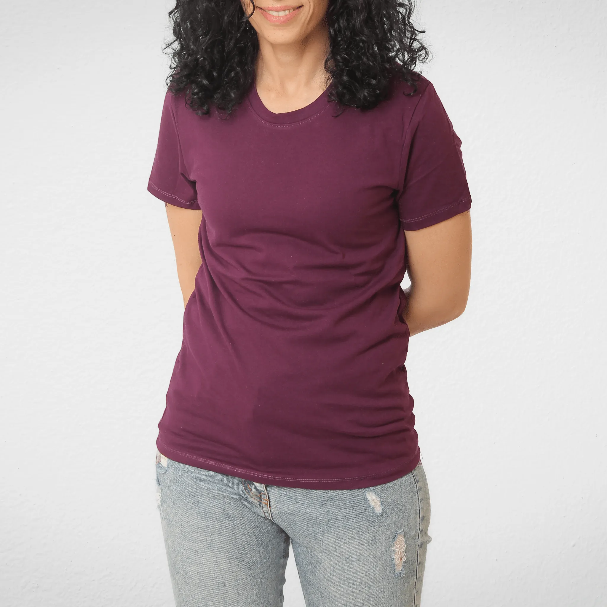 Women Under Shirt (Cotton   Lycra) - Burgundy