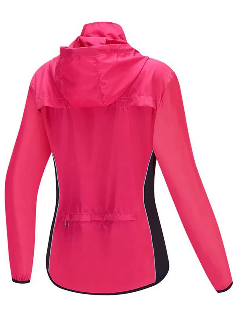 Women's Waterproof Cycling Jacket with Hooded / Running  Jacket with Pocket Back - SF0073