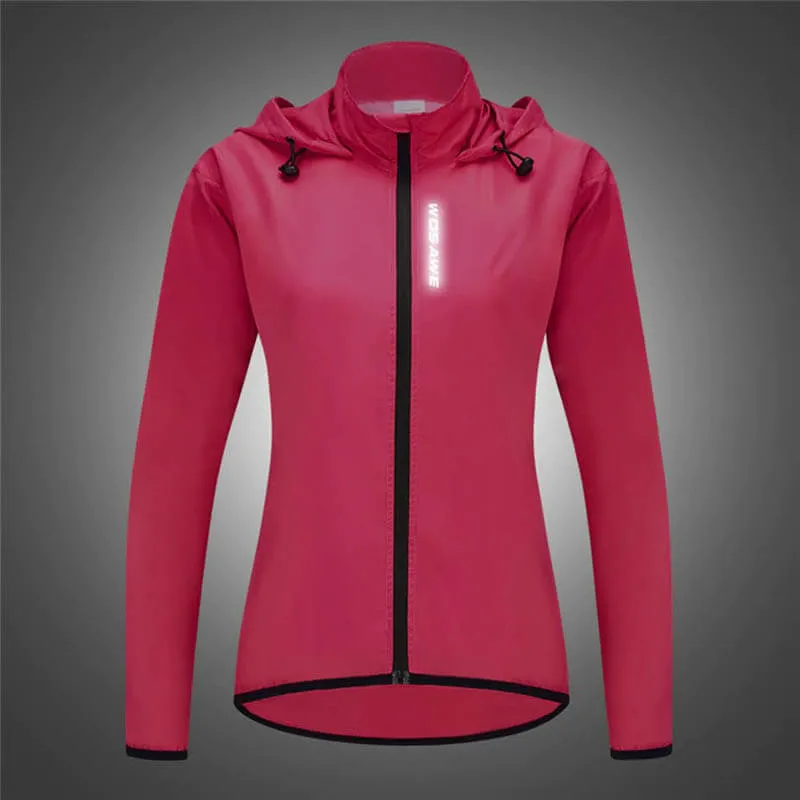 Women's Waterproof Cycling Jacket with Hooded / Running  Jacket with Pocket Back - SF0073