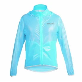 WOSAWE Waterproof Windproof Blue Long Sleeve Cycling Raincoat